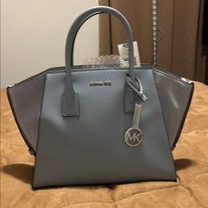 Michael Kors light blue leather/Grey suede Handbag